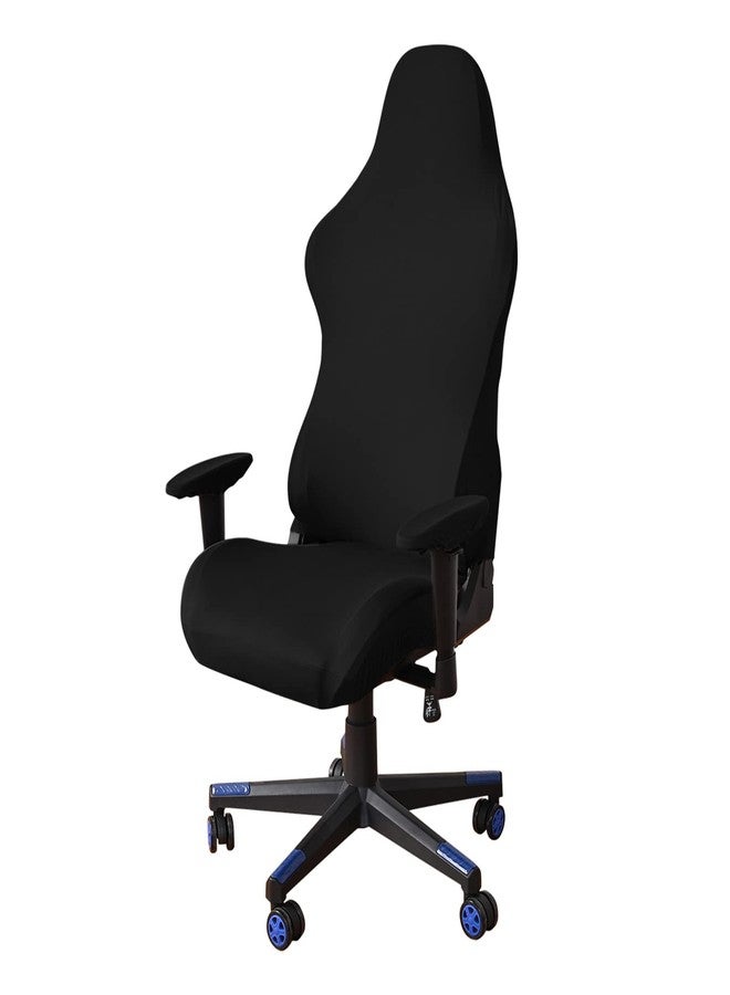 GOWT Gaming Chair Covers Slipcovers with Armrest Covers,Stretch Game Computer Office Desk Chair Cover Protector,Soft Polyester Fabric,Rotating Armchair Covers,Without Chair,Black - Image 1